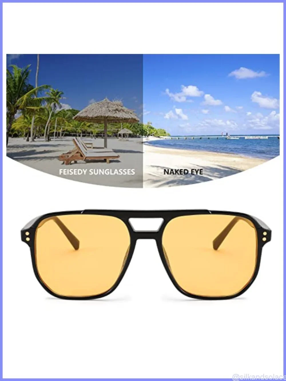 Retro Square Aviator Sunglasses UV400 Full Frame Unisex Glasses